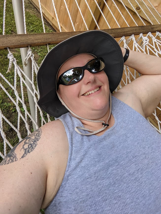 Picture of Pastor Melissa enjoying time on her hammock.